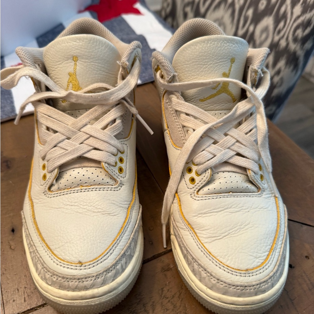 Nike Jordan Kids Cream and Gold Sneakers
